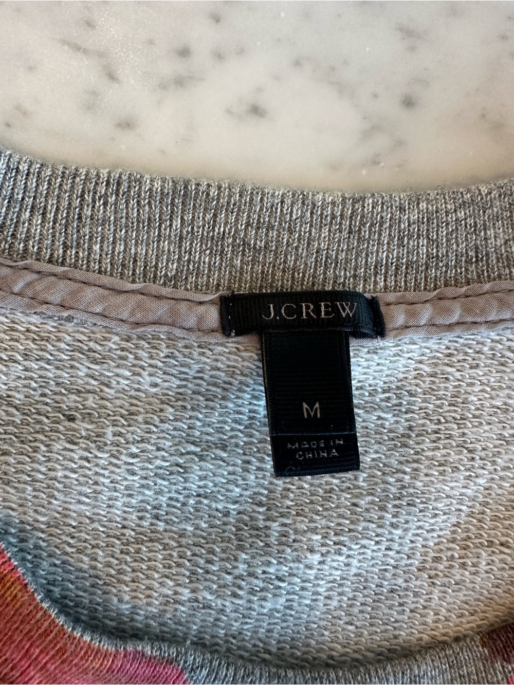 J. Crew Gray Floral Crewneck Sweatshirt with Multicolor Bloom - Picture 4 of 4